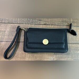 Mundi WOMEN Wallet Clutch Zipper Pocket Wristlet RFID Safe Keeper, Black